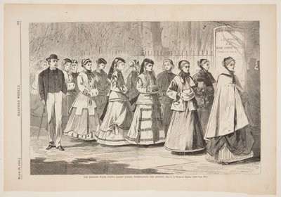A reggeli séta – Fiatal hölgyek iskolája a sugárúton sétálva alkotó: Winslow Homer