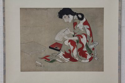 Beauty Writing a Letter (a Hikone Screen egy részének másolata) alkotó: anonymous 