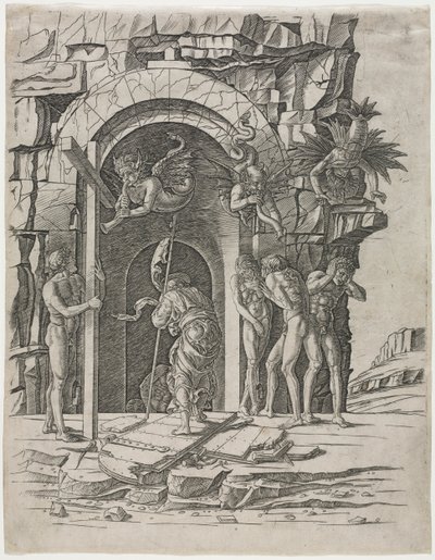 Leszállás Limbóba alkotó: attributed to Andrea Mantegna