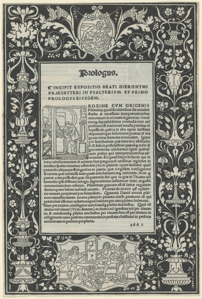 Fehér vonalú szegély két kartonnal: "Egy szatír feláldoz egy kost" és "Herkules választása" alkotó: attributed to Benedetto Bordon