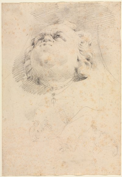 Vázlat egy fejről a giambolognai Neptun-kút után alkotó: attributed to Christophe Veyrier