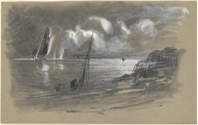 Seacoast by Moonlight [recto] alkotó: attributed to Edward Moran