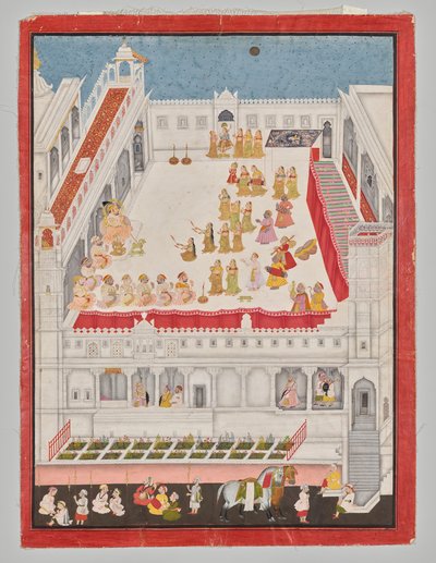 Maharana Jagat Singh részt vesz a Rasleelán alkotó: attributed to Jai Ram