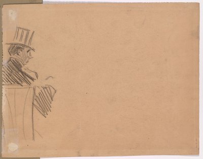 Magas kalapot viselő férfi megfelelő profilja (verso) alkotó: attributed to Jean Louis Forain