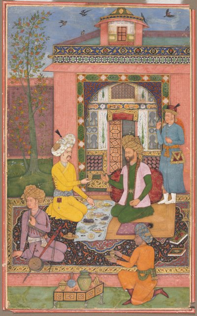 Lakom egy pavilonban alkotó: attributed to Muhammad Ali
