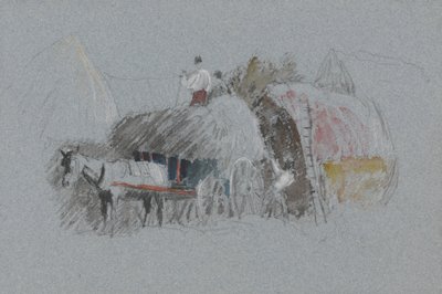Verem építése (tanulmány a széna hordozásáról) alkotó: attributed to Peter DeWint