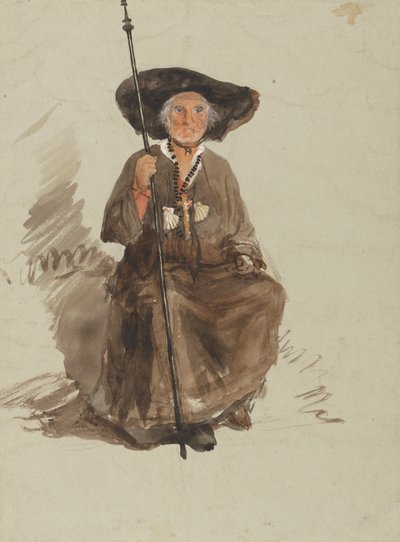 Tanulmány egy zarándokról alkotó: attributed to Samuel Palmer