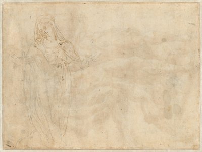 Térdelő nő [verso] alkotó: called Bertoia Jacopo Zanguidi