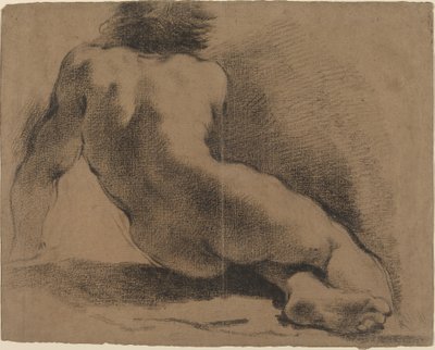 Ülő meztelen fiú hátulról nézve alkotó: called Guercino Giovanni Francesco Barbieri