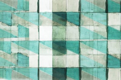 Zöldeskék geometrikus blokkok alkotó: cartissi