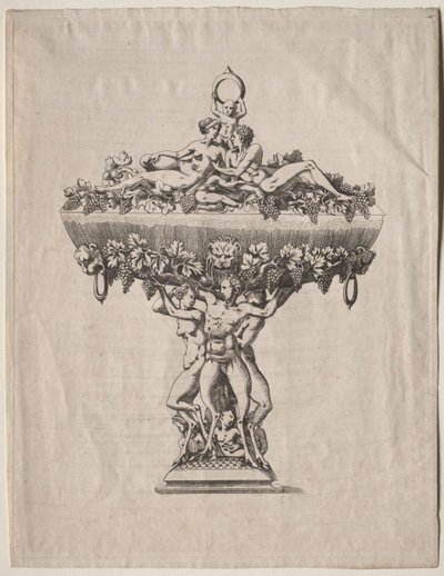 Fedett csésze szőlőfestékkel alkotó: copy after Antonio Fantuzzi
