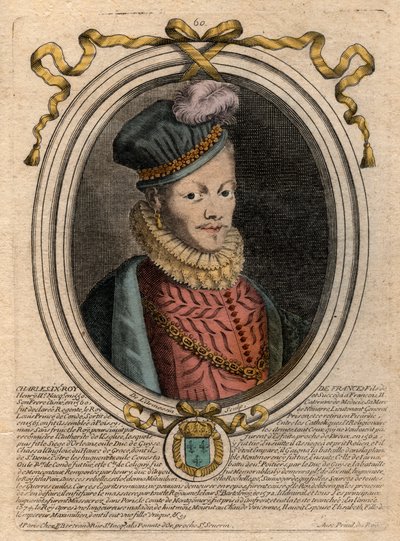 XII. Lajos király (1462-1515) portréja – XII. Lajos francia (1462-1515), francia király portréja – metszet a „Les Augustes Representations de tous les Kings de France from Pharamond to LouisXIV” című könyvből, Párizs alkotó: de Larmessin