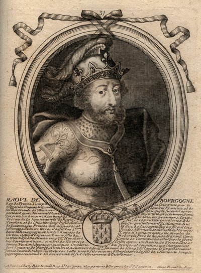 Raoul francia (vagy Rodolphe, 890-936 körül) frankok királyának portréja - Rudolph (Raoul, Rodolphe) burgundiai francia király (923-936) - metszet a 