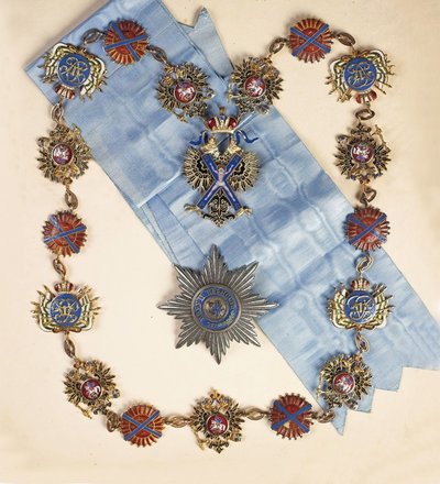 A Szent András Apostol Rend jelvényei, 19. század második fele. alkotó: decorations and medals Orders