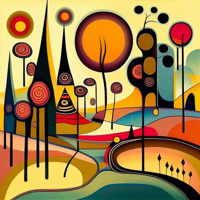 Absztrakt minimalista biomorf táj, Wall Art | Vászonnyomatok alkotó: F. Abderrahim