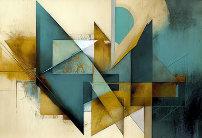 Század közepe Modern vászon, absztrakt művészeti formák, nyomtatható falfestmény alkotó: F. Abderrahim