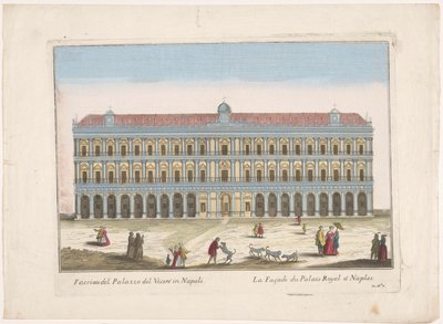 Kilátás a nápolyi Palazzo Reale-ra Facciata del palazzo del vicere in Napoli (cím a tárgyon) alkotó: familie Remondini (attributed to)