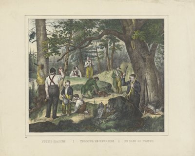 Fuchs graben. / Terrier de Renards. /Rókák vadászata (cím a tárgyon) alkotó: firma Joseph Scholz