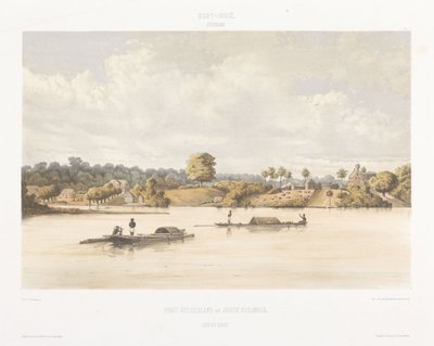 A Post Gelderland és a Jews Savannah kilátása Kilátások Hollandia Nyugat-Indiájáról (sorozat címe) alkotó: jonkheer Jacob Eduard van Heemskerck