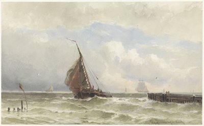 Vlissingen kikötője bejövő vitorlással alkotó: jonkheer Jacob Eduard van Heemskerck