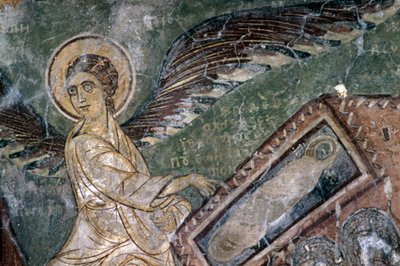 Freskók angyallal a Metamorphosis tou Sotiros templomban, Kefali, Kréta, Görögország (fotó) alkotó: Theodore Charles Ange Coquelin