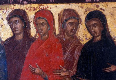 Jámbor nők, fatábla a Palea Roumata bizánci templomban, Kréta, Görögország (fotó) alkotó: Theodore Charles Ange Coquelin