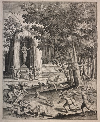 Ámor a játékban alkotó: possibly by Hieronymus Wierix