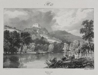 Festői és romantikus utazások az ókori Franciaországban. Auvergne: Új kastély alkotó: probably by Antoine Louis Barye