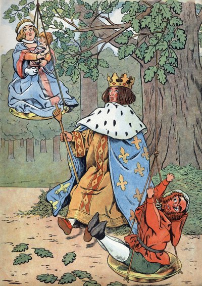Franciaország története. Szent Lajos életének jelenete játékokban: IX. Lajos király, akit Szent Lajosként ismernek (1214-1270), aki egy tölgy tövében tesz igazságot. A „Joujoux a l