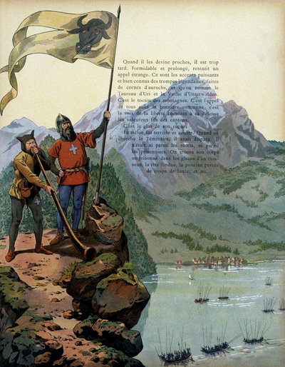 Franciaország története a középkorban: Temeraire Károly (1433-1477) burgundi herceg csapatai bevonulnak a svájci Vaud országba. Illusztráció: Jacques Marie Gaston Onfray de Breville a JOB-ban (1858-1931) alkotó: pseudonym for Onfray de Breville Jacques Job