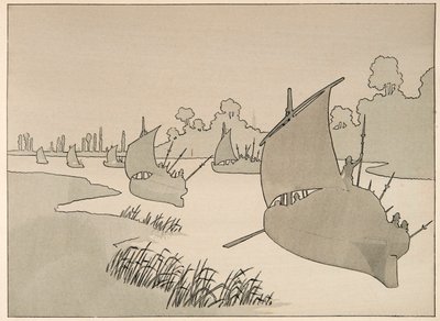 Illusztráció a „Le bon roy Henri” című könyvből, illusztrálta: Jacques Marie Gaston Onfray de Breville dit JOB (1858-1931): A pármai herceg hajón próbálja ellátni Párizst - Magángyűjtemény alkotó: pseudonym for Onfray de Breville Jacques Job