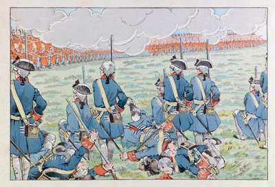 Jacques Marie Gaston Onfray de Breville az állásban (1858-1931); Illusztráció a „Les epees de France” könyvből: Fontenoy-i csata 1745. május 11-én; Coll, rész alkotó: pseudonym for Onfray de Breville Jacques Job
