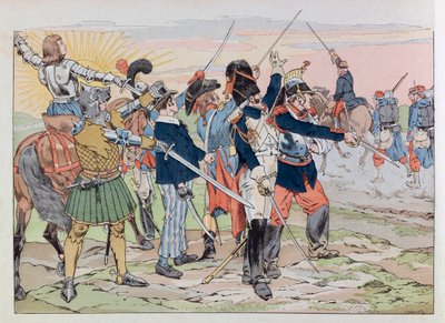 Jacques Marie Gaston Onfray de Breville: JOB (1858 - 1931); Illusztráció a „Les epees de France” könyvből: Franciaország dicsőségének allegóriája 1914 szőrös népéhez; Coll, Share alkotó: pseudonym for Onfray de Breville Jacques Job