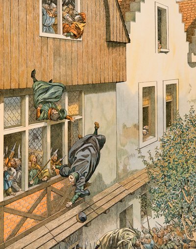 Jacques Marie Gaston Onfroy de Breville a munkahelyén (1858-1931) – Belgium története: A leuveni Echevins patríciusok megvédése 1419-ben, Magángyűjtemény alkotó: pseudonym for Onfray de Breville Jacques Job
