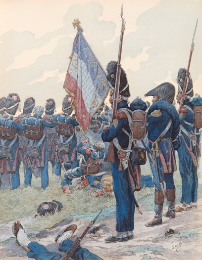 Jacques Marie Gaston Onfroy de Breville az állásban (1858-1931) – Waterloo utolsó éle (1815. június 18.), Magángyűjtemény alkotó: pseudonym for Onfray de Breville Jacques Job