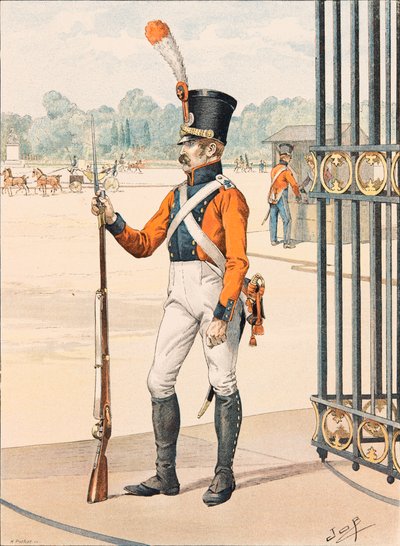 Jacques Marie Gaston Onfroy de Breville munkában (1858-1931) – A francia csapatok mindenkori felszerelése: Grenadier de France, Magángyűjtemény alkotó: pseudonym for Onfray de Breville Jacques Job