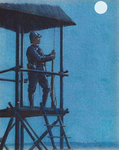 Jacques Marie Gaston Onfroy de Breville az állásban (1858-1931) - A Porsouin (haditengerészeti gyalogos katona őrségben), magángyűjtemény alkotó: pseudonym for Onfray de Breville Jacques Job