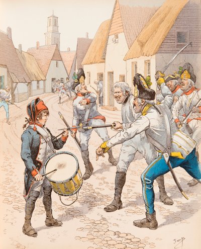 Jacques Marie Gaston Onfroy de Breville dit JOB (1858-1931) - Wattignies kis dobja 1793-ban (A Drum Stroh (Strauh) az osztrákok ütései alá esett a csata során), Magángyűjtemény alkotó: pseudonym for Onfray de Breville Jacques Job