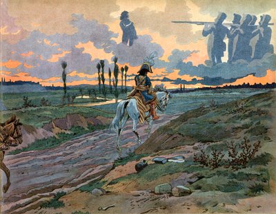 Joachim Murat (1767-1815) az 1813-as lipcsei vereség után visszatért Nápolyba. Jacques Marie Gaston metszete Onfray de Breville dit Job (1858-1931) alkotó: pseudonym for Onfray de Breville Jacques Job