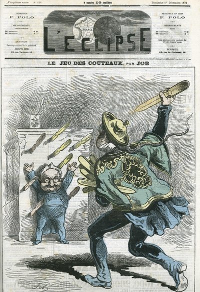 Le jeux des knives, Adolphe Thiers (1797-1877), francia történész és államférfi. Borító a „” L