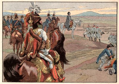 I. Bonaparte Napóleon (1769-1821) Joachim Murattal (1767-1815) Ulm 1805-ös feladása során. Jacques Marie Gaston metszete, Onfray de Breville dit Job (1858-1931) alkotó: pseudonym for Onfray de Breville Jacques Job