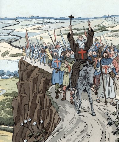 Remete Péter vezette az első keresztes hadjáratot (1096) „Isten akarja!” felkiáltással! alkotó: pseudonym for Onfray de Breville Jacques Job