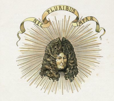 XIV. Lajos király (1638-1715) portréja latinul „Nec pluribus impar” (A nincs más hasonló). „” Franciaországban, története G. Montorgueil, imagee Job”” 1896. Magángyűjtemény. alkotó: pseudonym for Onfray de Breville Jacques Job