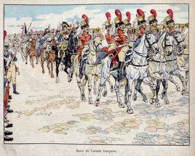 A francia hadsereg bevonulása Berlinbe, 1806. október 27. – Job (Jacques Onfroy de Breville) litográfiája a „Le Grand Napoleon des Petites Enfants” című filmből, 1893 alkotó: pseudonym for Onfray de Breville Jacques Job