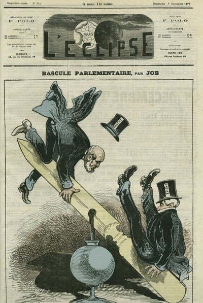 A parlamenti váltás a jobb- és baloldali pártok között. Borító a „” L