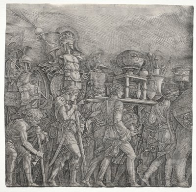 Caesar diadalai: A fűzőhordozók alkotó: school of Andrea Mantegna