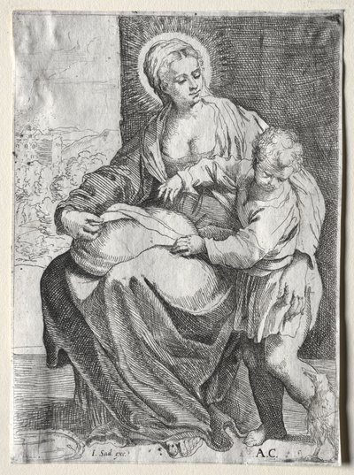 Madonna a fehér hollóval alkotó: school of Annibale Carracci