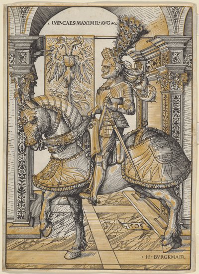 I. Maximilián császár lovas portréja alkotó: the Elder Hans Burgkmair
