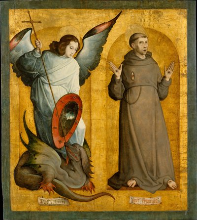 Szent Mihály és Ferenc, kb. 1505-9. alkotó: the Elder Juan de Flandes