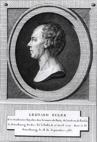 Leonard Euler (1707-83) portréja (metszet) (fekete-fehér fotó) alkotó: the Younger Dupin